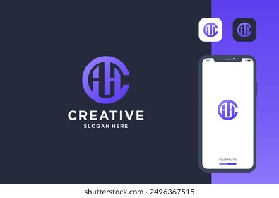 letter a h c logo design for business brand inspiration