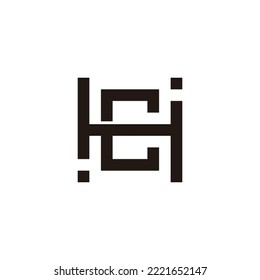 Letter H and C square geometric symbol simple logo vector