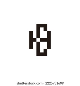 Letter H and C square geometric symbol simple logo vector