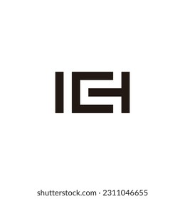 Letter H and C square geometric symbol simple logo vector