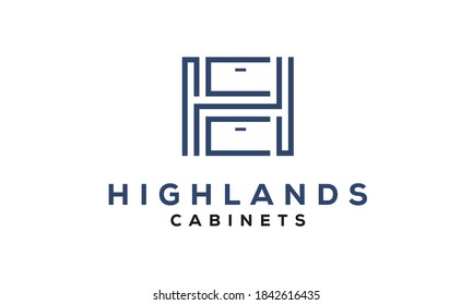 Letter H With Cabinet Vector Logo Design Template