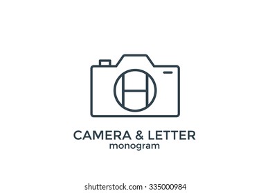 Letter H and camera monogram logo.