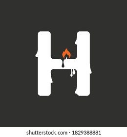 Letter H Candle logo symbol or icon template design 