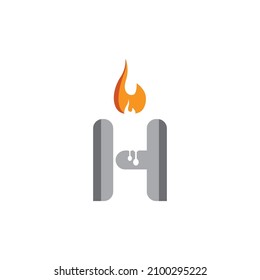 LETTER H CANDLE LOGO TEMPLATE VECTOR