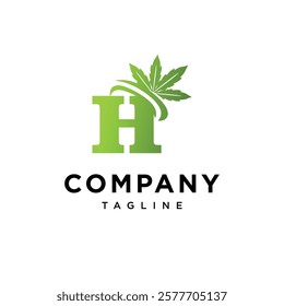 Letter H Cannabis Logo Icon Vector