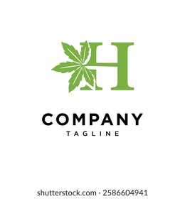 Letter H Cannabis Logo Icon Vector