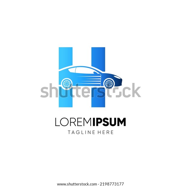 Letter H Car Logo Design Vector Stock Vector (Royalty Free) 2198773177