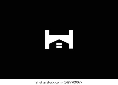 Letter H Castle and Home Logo Design. Initial Based Real Estate Business Icon Template