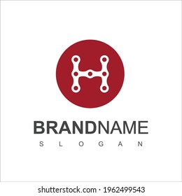Vector de diseño del logotipo de la cadena H de la letra