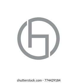 letter h chair symbol circle logo