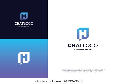 Letter H with chat logo concept