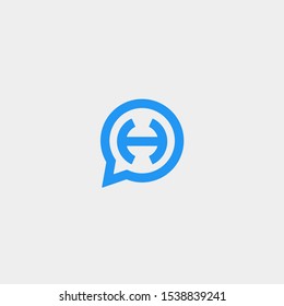 Letter H Chat Logo Template Vector Design
