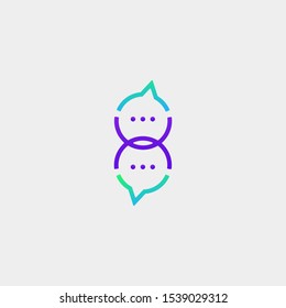 Letter H Chat Logo Template Vector Design