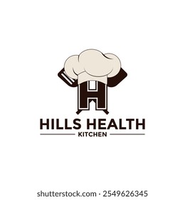 Letter H chef logo initial restaurant cook Vector Image.