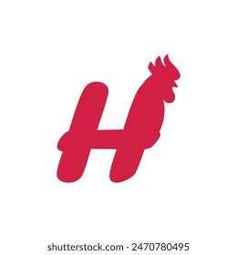 Letter H Chicken logo icon vector template.eps