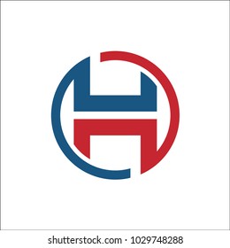 letter H circle abstract