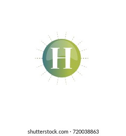  Letter H with circle color element logo Design