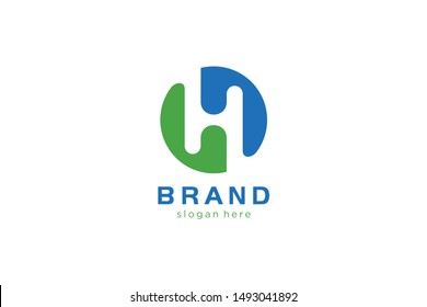 letter H with circle concept ready to use