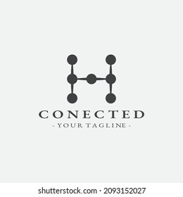 letra H círculo conectado plantilla de diseño de logotipo vector eps 10