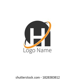 Letter H circle icon Logo, design letter + icon circle concept illustration