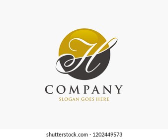 Letter H circle initial logo vector