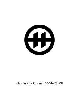 Diseño simple del logotipo del círculo de la letra H