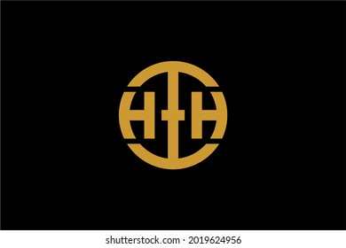 Buchstaben H und Logo-Design-Vektorgrafik des Kreises. H-Symbol für Monogramm-Zeichen.
