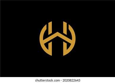 Letter H and circle logo design vector. H monogram sign symbol.
