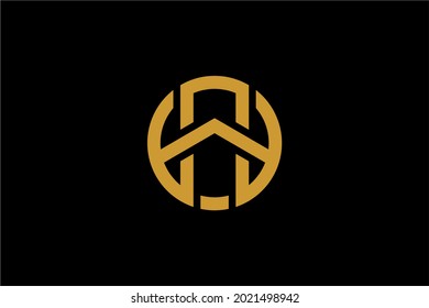 Letter H and circle logo design vector. H monogram sign symbol.