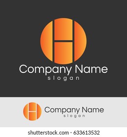 Letter H circle Logo Design template