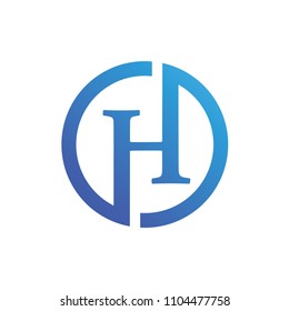 Letter H in Circle Logo Template
