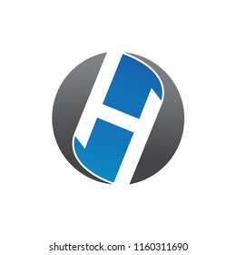 Letter H in Circle Logo Template Vector