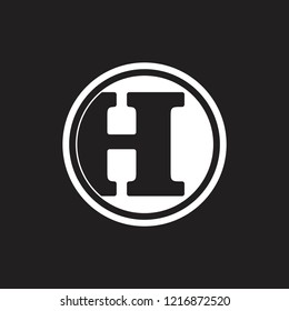 letter h circle logo vector