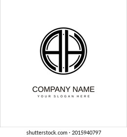 Letter A and H Circle monogram