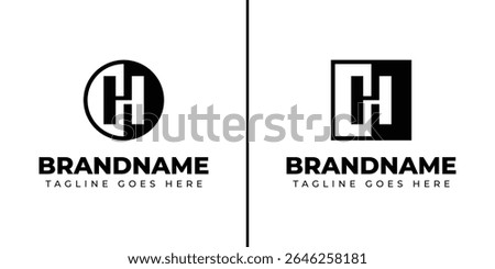 Letter H Circle and Square Logo, symbolizing balance, unity, and modern design