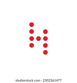 Letter H circle, technology geometric simple symbol logo vector