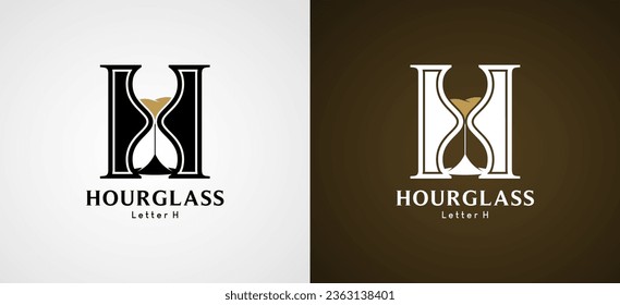 Letter H classic hourglass symbol logo vector illustration design