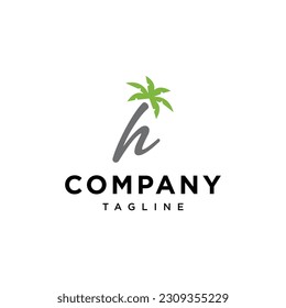 
Letter H coconut tree beach logo icon vector template.eps
