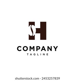 Letter H Coffee bean logo icon vector template.eps