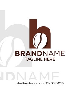 Inspiración de plantilla de diseño de logotipo de café de la letra H, Ilustración vectorial.