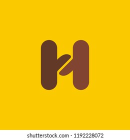 Letter H coffee logo icon design template elements