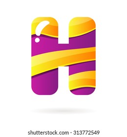 Letter H color sign. Vector design template element for your application or company