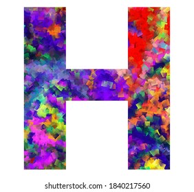 Letter H with colorful abstract inside