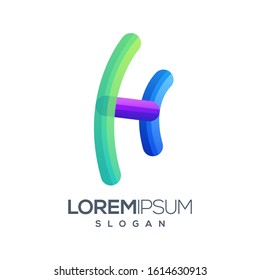 letter H colorful gradient logo design