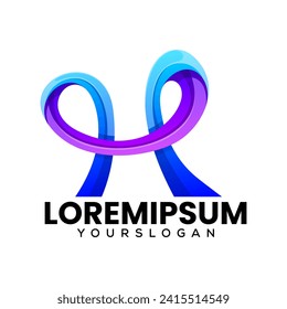 letter H colorful icon logo design 