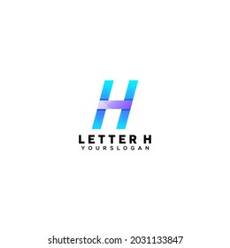 letter h colorful logo design template