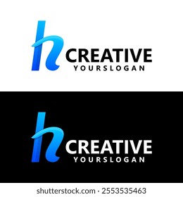 letter h colorful logo design 