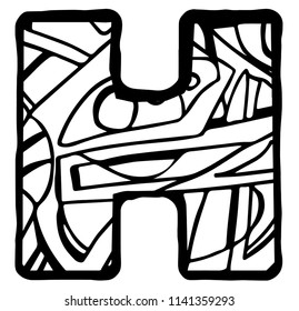 Letter H coloring page