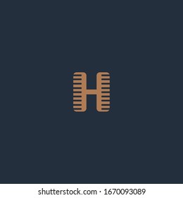 Diseño de la plantilla de icono del logotipo H Comb de letra en la ilustración vectorial 