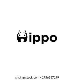 Letter H combine with Hippo logo design.